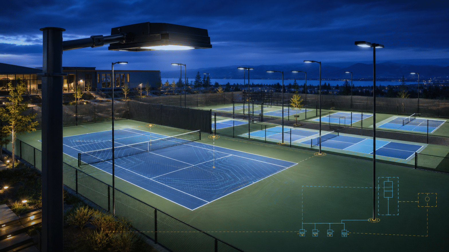 replace old court lights with LED